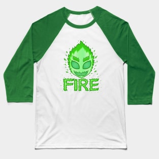 Green Fire Baseball T-Shirt